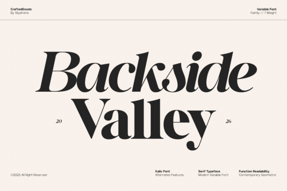 Elevate Editorial Design with the Gc Backside Valley Typeface
