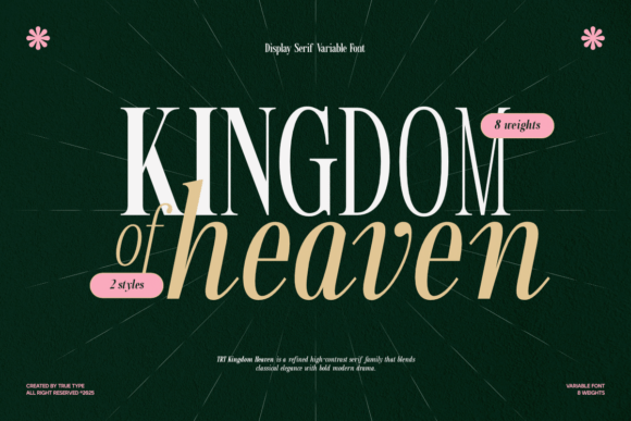 TRT Kingdom Heaven: A Majestic Serif Font for Web Design